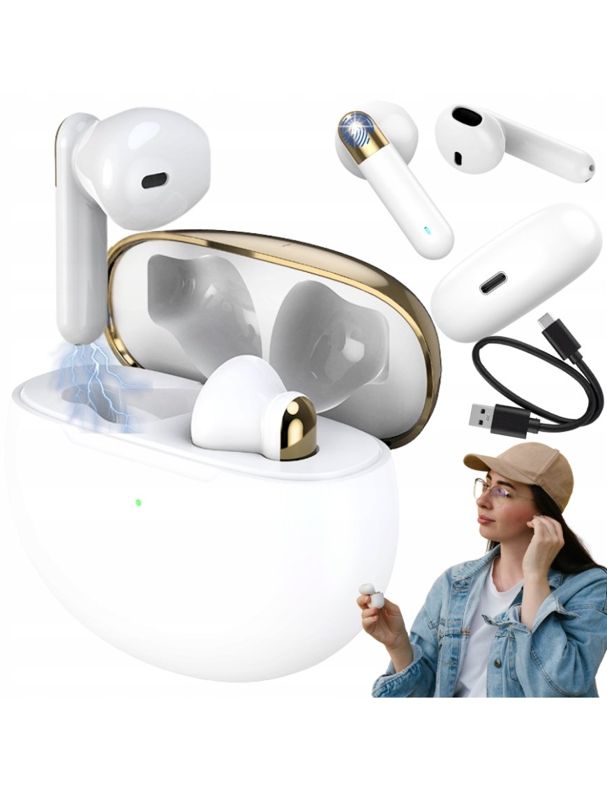 SŁUCHAWKI BEZPRZEWODOWE BLUETOOTH POWERBANK SPORTOWE DOUSZNE MIKROFON