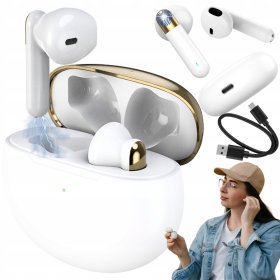 SŁUCHAWKI BEZPRZEWODOWE BLUETOOTH POWERBANK SPORTOWE DOUSZNE MIKROFON