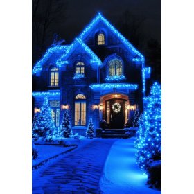 LAMPKI CHOINKOWE Niebieski 300 LED FLASH WEW/ZEW 21M NA CHOINKĘ