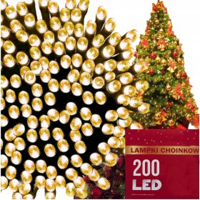 LAMPKI CHOINKOWE BIAŁE CIEPŁE 300 LED FLASH WEW/ZEW 21M NA CHOINKĘ