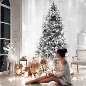 LAMPKI CHOINKOWE ŚWIATEŁKA 200 LED BIAŁY ZIMNY ZEWNĘTRZNE WEWNĘTRZNE FLASH