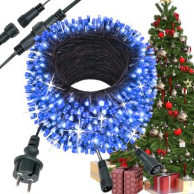 LAMPKI CHOINKOWE Niebieski 500 LED FLASH WEW/ZEW 36M NA CHOINKĘ