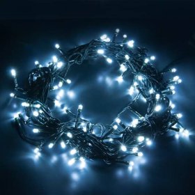 LAMPKI CHOINKOWE ŚWIATEŁKA 200 LED BIAŁY ZIMNY ZEWNĘTRZNE WEWNĘTRZNE FLASH