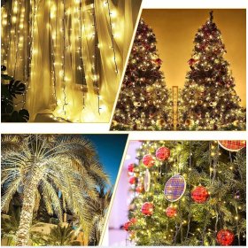 Lampki choinkowe białe cieple 100 LED flash wew/zew 8,5m na choinkę