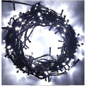 LAMPKI CHOINKOWE ŚWIATEŁKA 100 LED BIAŁY ZIMNY ZEWNĘTRZNE WEWNĘTRZNE FLASH