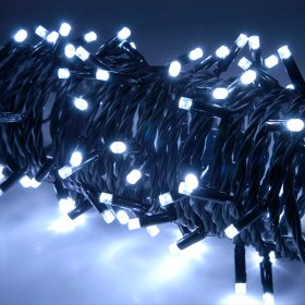 LAMPKI CHOINKOWE ŚWIATEŁKA 100 LED BIAŁY ZIMNY ZEWNĘTRZNE WEWNĘTRZNE FLASH