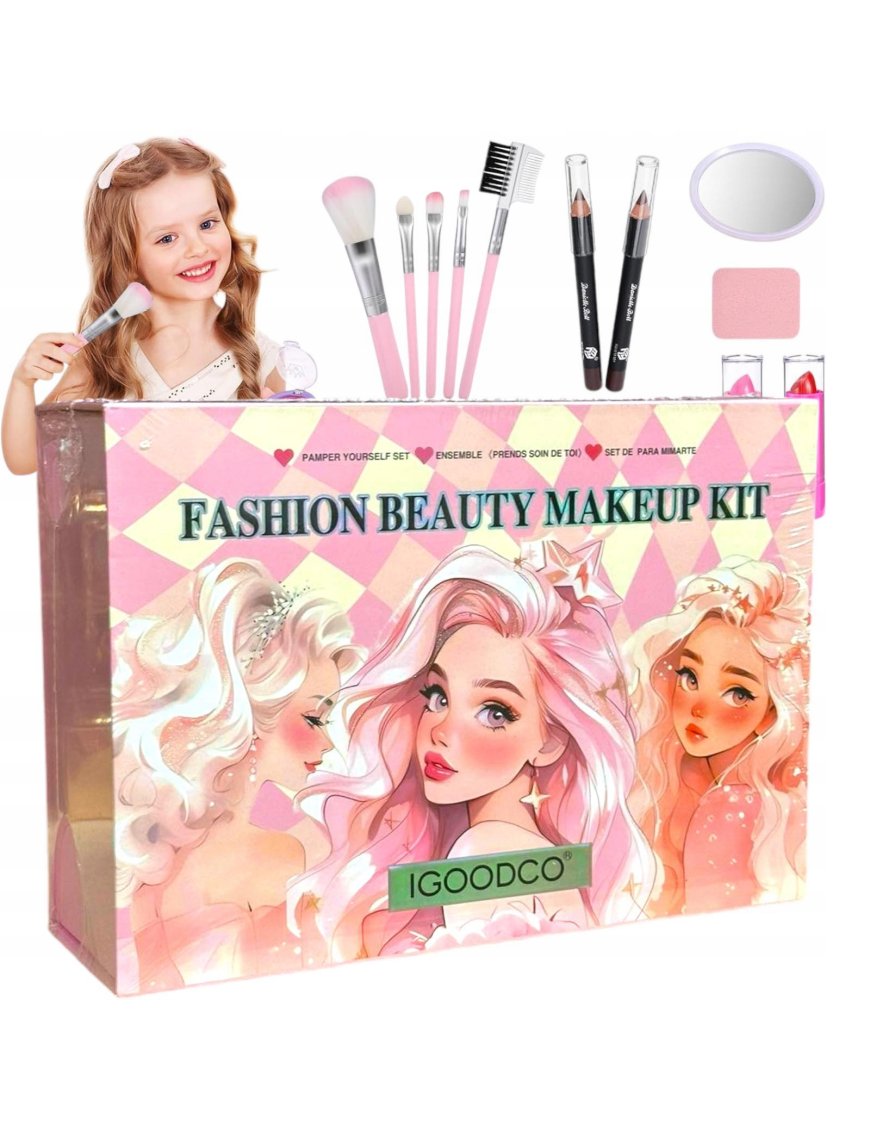 Zestaw do Makijażu Malowania Kosmetyki w Kuferku dla Dzieci Cienie Make UP