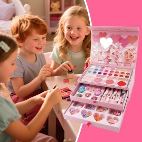 Zestaw do Makijażu Malowania Kosmetyki w Kuferku dla Dzieci Cienie Make UP