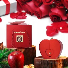 WIECZNA RÓŻA W SZKLE SZKATUŁCE NASZYJNIK PREZENT NA DZIEŃ WALENTYNKI KOBIET