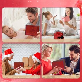 WIECZNA RÓŻA W SZKLE SZKATUŁCE NASZYJNIK PREZENT NA DZIEŃ WALENTYNKI KOBIET