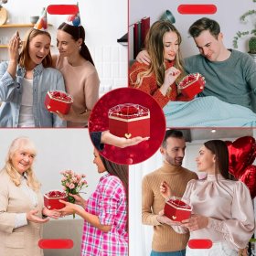 WIECZNA RÓŻA W SZKLE SZKATUŁCE NASZYJNIK PREZENT NA DZIEŃ WALENTYNKI KOBIET