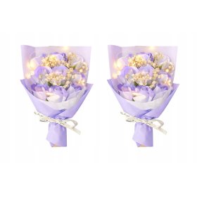 FLOWER BOX MYDLANE RÓŻE BUKIET W PUDEŁKU LED PREZENT NA DZIEŃ WALENTYNKI
