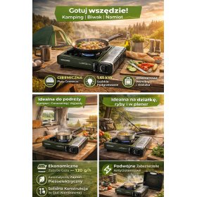 KUCHENKA CERAMICZNA TURYSTYCZNA GAZOWA TIROSS TS-269 + 4 x KARTUSZE GAZOWE