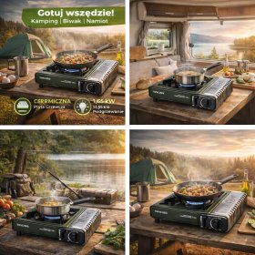 Kuchenka turystyczna gazowa ceramiczna TIROSS TS269 1,65 kW piezo w walizce