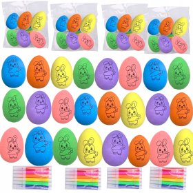 24 szt JAJKA WIELKANOCNE STYROPIANOWE DO MALOWANIA KREATYWNY ZESTAW KRÓLIK