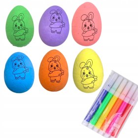 6SZT JAJKA WIELKANOCNE STYROPIANOWE DO MALOWANIA KREATYWNY ZESTAW KRÓLIK