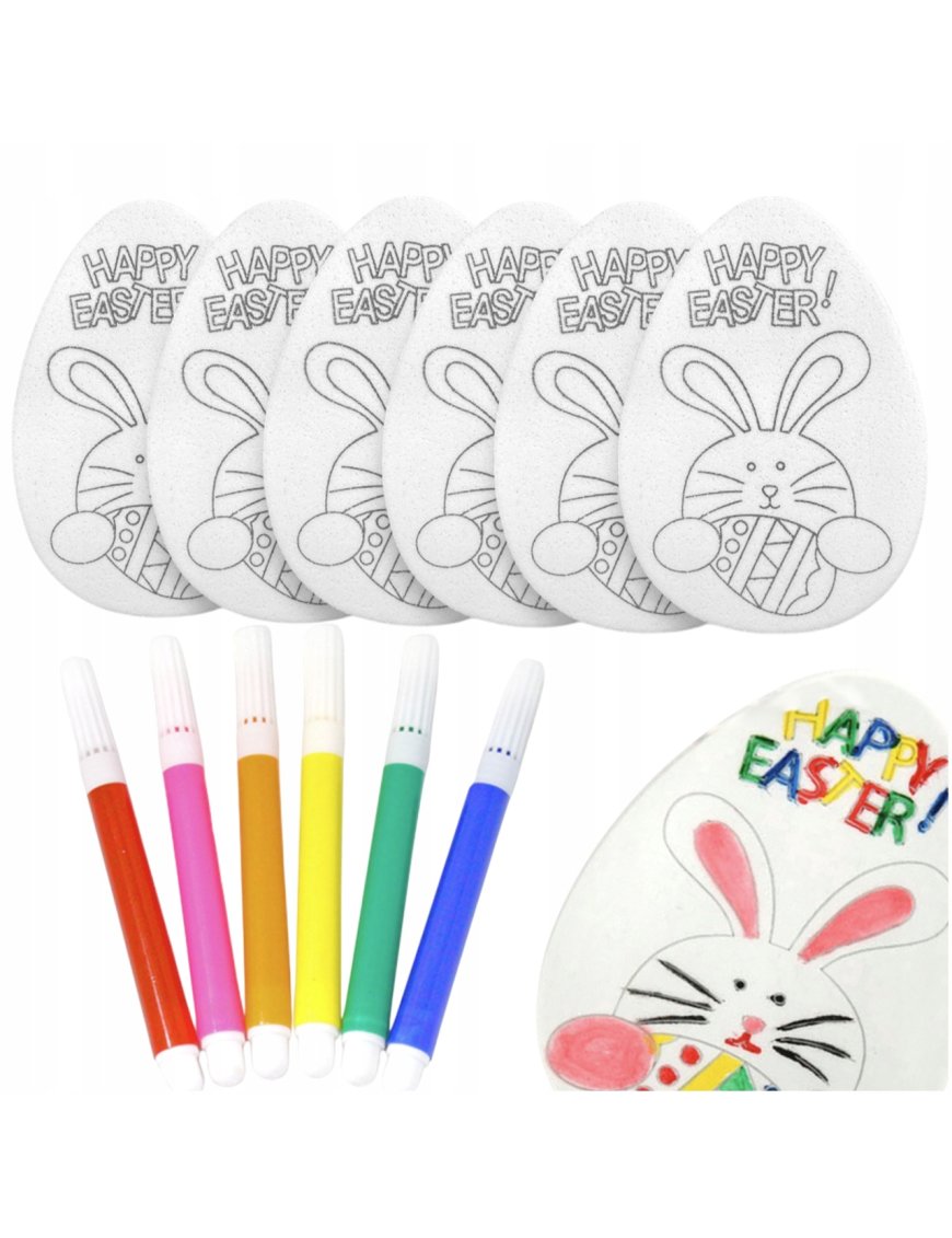 JAJKA STYROPIANOWE DLA DZIECKA DO MALOWANIA FARBY WIELKANOCNE 6SZT