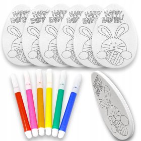 JAJKA STYROPIANOWE DLA DZIECKA DO MALOWANIA FARBY WIELKANOCNE 6SZT