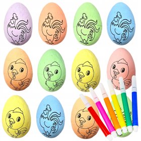 12SZT JAJKA STYROPIANOWE DLA DZIECKA DO MALOWANIA FARBY WIELKANOCNE