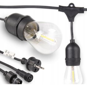 Girlanda Ogrodowa sieciowa Lampki sieciowe 10x E27 LED na Balkon 5m IP65