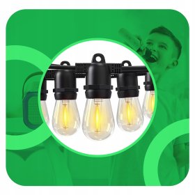 Girlanda Ogrodowa sieciowa Lampki sieciowe 10x E27 LED na Balkon 5m IP65