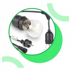 Girlanda Ogrodowa sieciowa Lampki sieciowe 10x E27 LED na Balkon 5m IP65