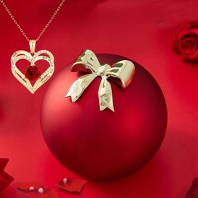 WIECZNA RÓŻA W SZKLE SZKATUŁCE NASZYJNIK PREZENT NA DZIEŃ WALENTYNKI KOBIET