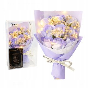 Prezent na Dzień Walentynki Kobiet Duża wieczne RÓŻE Bukiet Mydlane Kwiaty