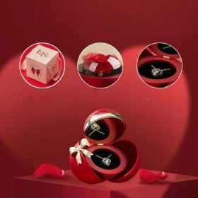 WIECZNA RÓŻA W SZKLE SZKATUŁCE NASZYJNIK PREZENT NA DZIEŃ WALENTYNKI KOBIET