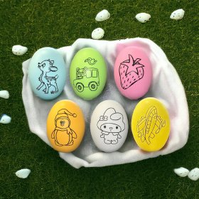 JAJKA PLASTIKOWE DLA DZIECKA DO MALOWANIA FARBY WIELKANOCNE 6szt