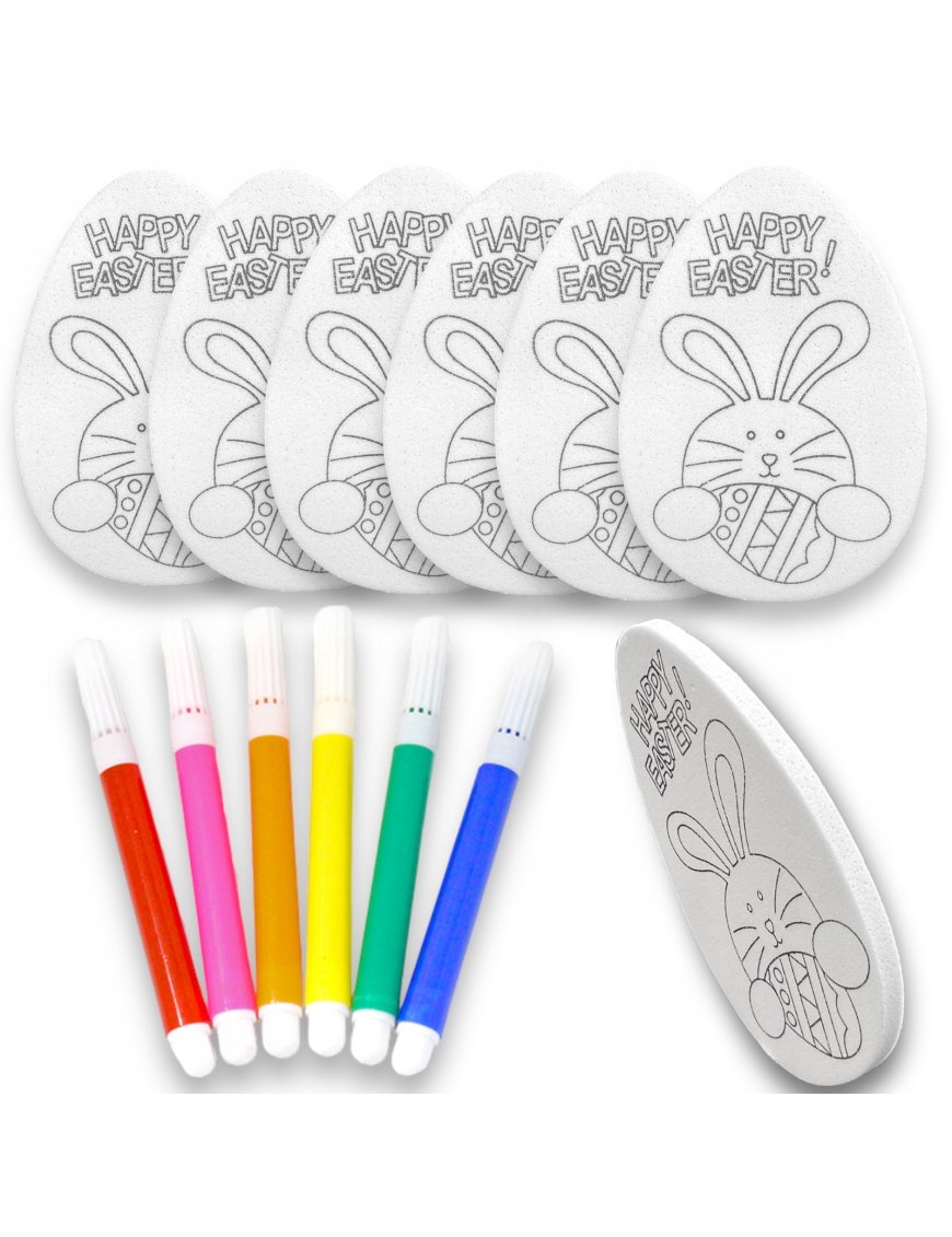 JAJKA STYROPIANOWE DLA DZIECKA DO MALOWANIA FARBY WIELKANOCNE 6SZT