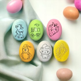 JAJKA PLASTIKOWE DLA DZIECKA DO MALOWANIA FARBY WIELKANOCNE 6szt