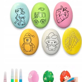 JAJKA PLASTIKOWE DLA DZIECKA DO MALOWANIA FARBY WIELKANOCNE 6szt