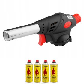 PALNIK RĘCZNY GAZOWY AUTOZAPŁON CERAMICZNA TS-706 TIROSS + 4 KARTUSZY GAZ