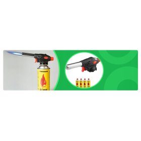 PALNIK RĘCZNY GAZOWY AUTOZAPŁON CERAMICZNA TS-706 TIROSS + 4 KARTUSZY GAZ