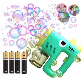 PISTOLET NA BAŃKI DINO MASZYNA DO BANIEK NA BATERIE +PŁYN+ 4x BATERIE GREEN
