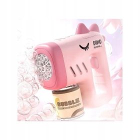 PISTOLET NA BAŃKI DINO MASZYNA DO BANIEK NA BATERIE + PŁYN+ 4x BATERIE Róż