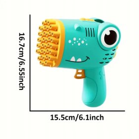 PISTOLET NA BAŃKI DINO MASZYNA DO BANIEK NA BATERIE + PŁYN+ 4x BATERIE Róż