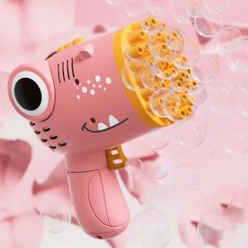 PISTOLET NA BAŃKI DINO MASZYNA DO BANIEK NA BATERIE + PŁYN+ 4x BATERIE Róż