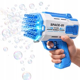 PISTOLET NA BAŃKI 32 otworów MASZYNA DO BANIEK NA BATERIE + PŁYN Czerwone