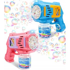 PISTOLET NA BAŃKI MASZYNA DO BANIEK NA BATERIE+PŁYN+ 4szt BATERIE niebieski