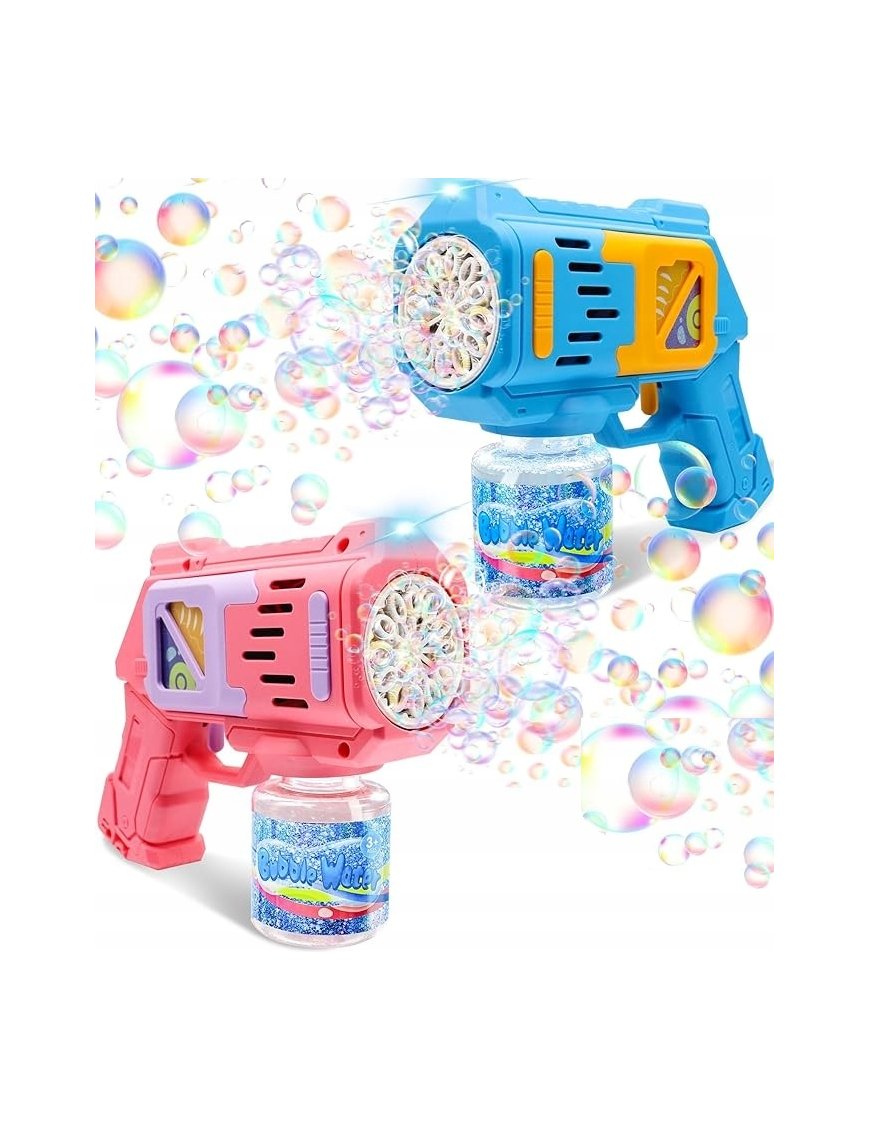 PISTOLET NA BAŃKI MASZYNA DO BANIEK NA BATERIE+PŁYN+ 4szt BATERIE niebieski