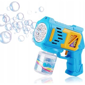 PISTOLET NA BAŃKI MASZYNA DO BANIEK NA BATERIE+PŁYN+ 4szt BATERIE niebieski