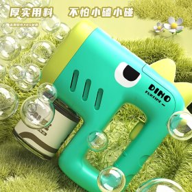 PISTOLET NA BAŃKI Dinozaur MASZYNA DO BANIEK NA BATERIE +PŁYN + 4x BATERIE