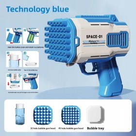 PISTOLET NA BAŃKI 32 otworów MASZYNA DO BANIEK NA BATERIE + PŁYN Czerwone