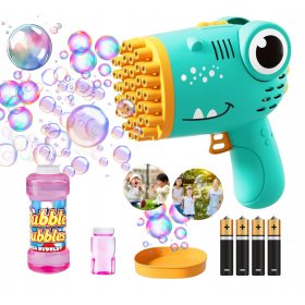 PISTOLET NA BAŃKI DINO MASZYNA DO BANIEK NA BATERIE +PŁYN+ 4x BATERIE GREEN