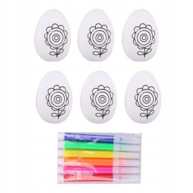 6SZT JAJKA WIELKANOCNE STYROPIANOWE DO MALOWANIA KREATYWNY ZESTAW KWIATY