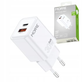 SZYBKA ŁADOWARKA USB-C 30W GaN QUICK CHARGE + KABEL USB-C MOCNA UNIWERSALNA