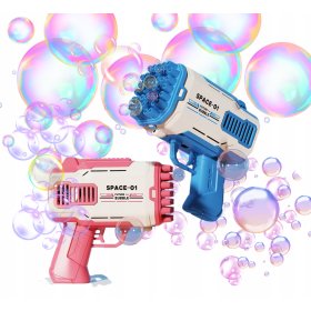 PISTOLET NA BAŃKI MASZYNA DO BANIEK NA BATERIE+PŁYN+ 4szt BATERIE Niebieski