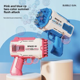 PISTOLET NA BAŃKI MASZYNA DO BANIEK NA BATERIE+PŁYN+ 4szt BATERIE Niebieski